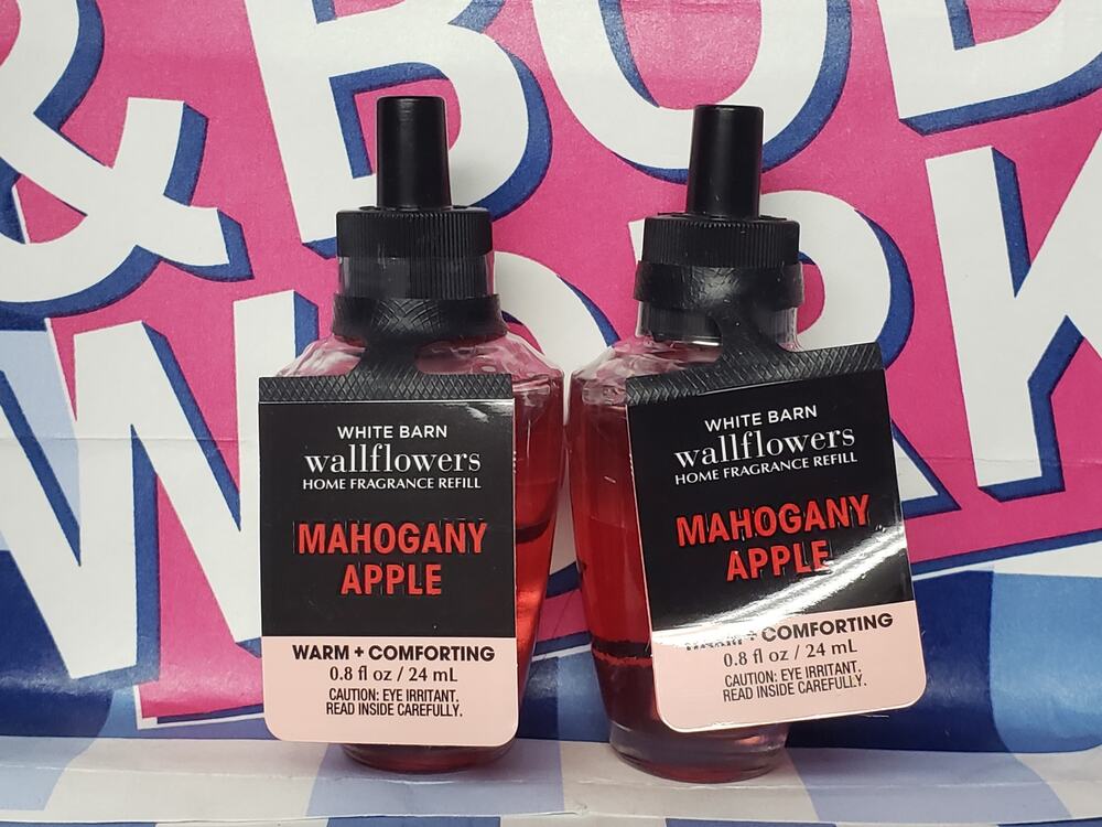 BBW Mahogany Apple "Warm & Comforting" Wallflower Home Fragrance 2 Refills